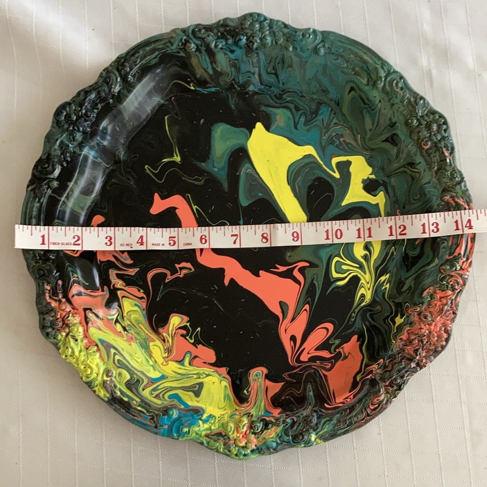 Vintage Rogers platter vanity serving tray colorful handmade by me - Picture 8 of 13